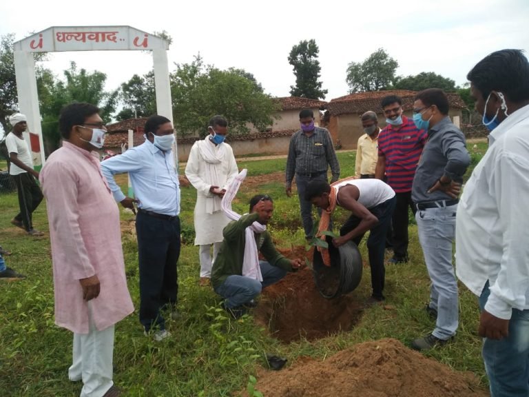 विकासखंड भरतपुर के ग्राम पंचायत माडी सरई के गौठान में हरेली तिहार में गोधन न्याय योजना का शुभारंभ