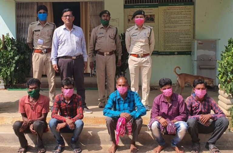 सांभर के अवैध शिकार के प्रकरण में पांच आरोपि हुए गिरफ्तार