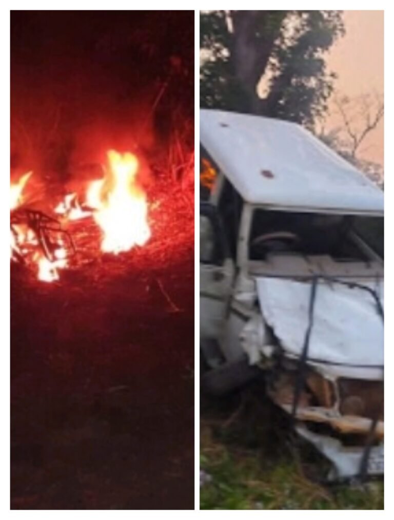 बाइक और बोलेरो में जोरदार टक्कर…मौक़े पर ही 3 युवको की दर्दनाक मौत…बाइक भी जलकर हुई खाक…