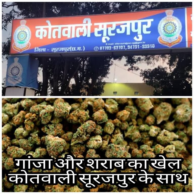 सूरजपुर कोतवाली के  संरक्षण में फल फूल रहा है नशे का अवैध कारोबार