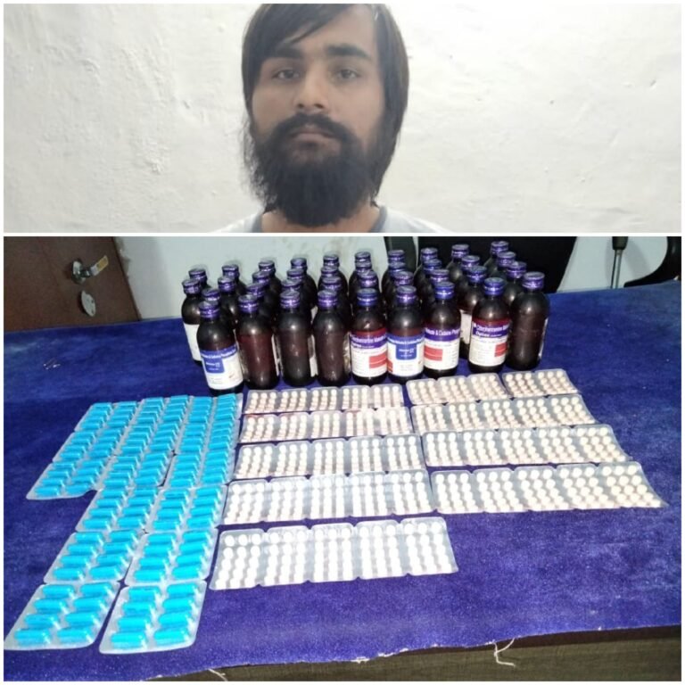 नशीली सिरप और टैबलेट बेचने के फिराक में था युवक,पुलिस ने किया गिरफ्तार।