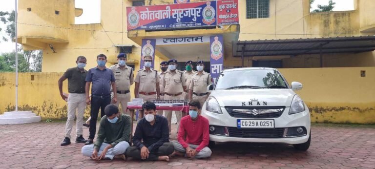 अवैध नशीली दवाइयों के साथ तीन आरोपी गिरफ्तार
