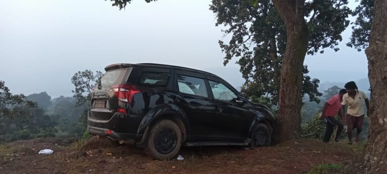 मैनपाट के मेहता पॉइंट में एक्सयूवी कार पेड़ से टकराई,,, कार सवार अपने साथ दोनो नंबर प्लेट लेकर हुए फरार…