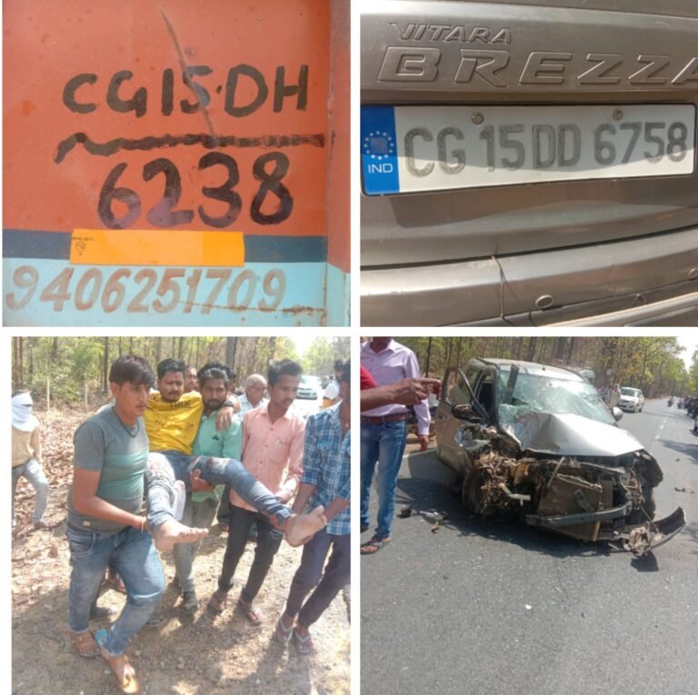 वाड्रफनगर से 3 किमी दूरी पर हुई ट्रक और कार में भिंड़त, तीन लोग को लगी गंभीर चोट…