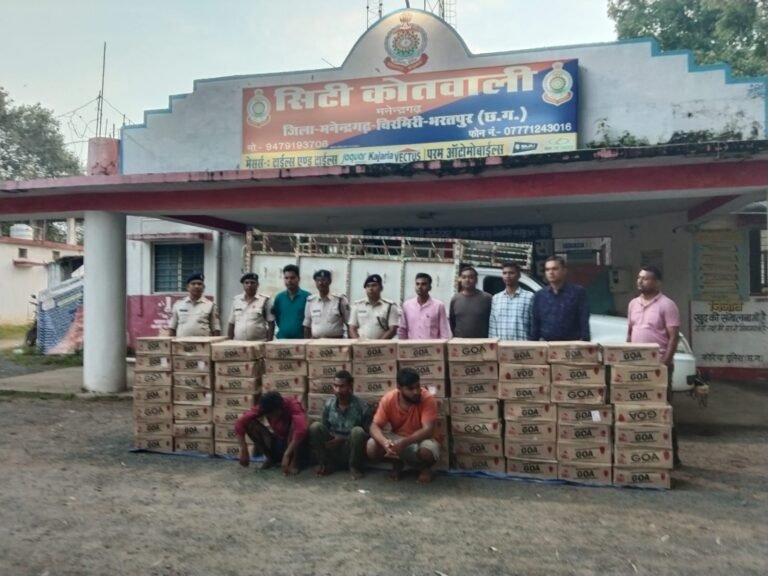 अवैध अंग्रेजी शराब के विरुद्ध थाना कोतवाली पुलिस की बड़ी कार्यवाही, लाखों के अवैध शराब के साथ 3 आरोपी गिरफ्तार…