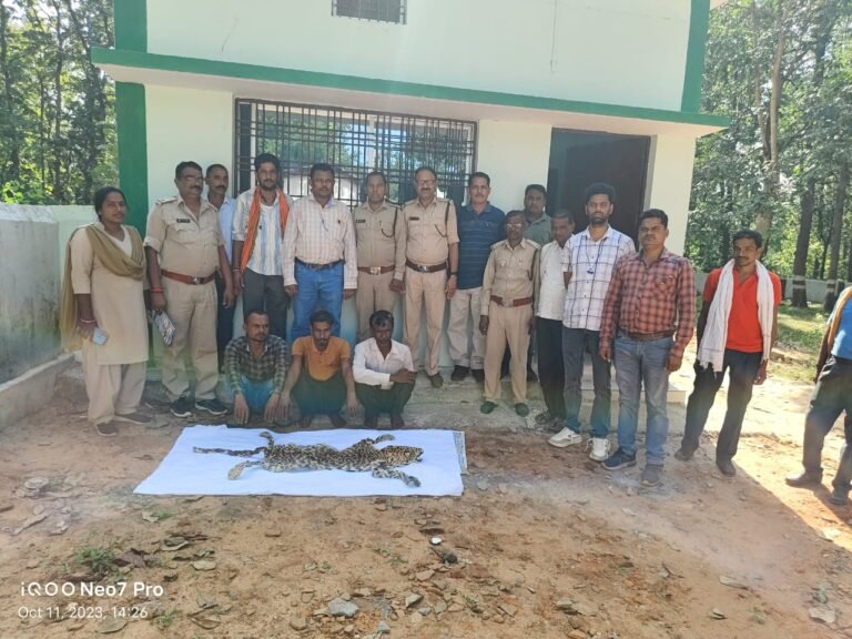 वन विभाग की टीम ने तेंदुआ के खाल के साथ तीन आरोपी को किया गिरफ्तार…