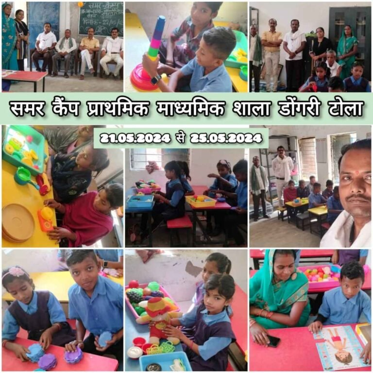 भरतपुर विकासखंड के डोंगरीटोला स्कूल में हुआ समर कैंप का आयोजन…