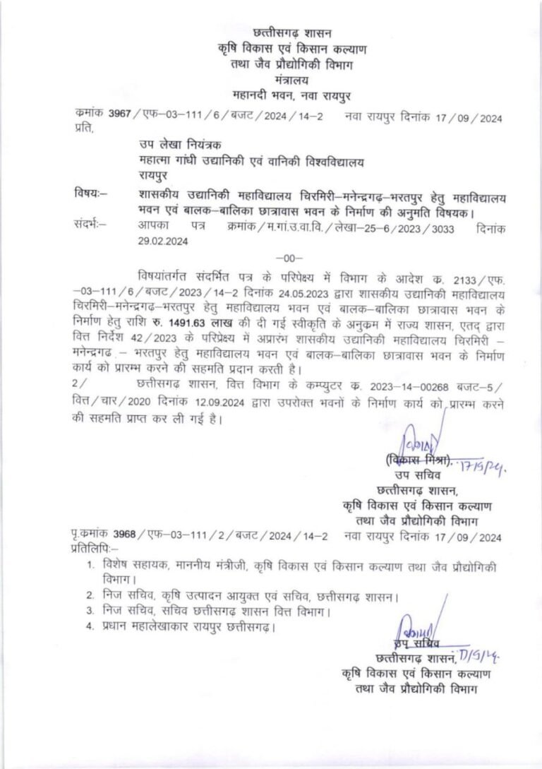स्वास्थ्य मंत्री श्याम बिहारी जायसवाल के प्रयासों से मनेन्द्रगढ़ में 14 करोड़ 91 लाख रूपए के विकास कार्यों की मिली मंजूरी…