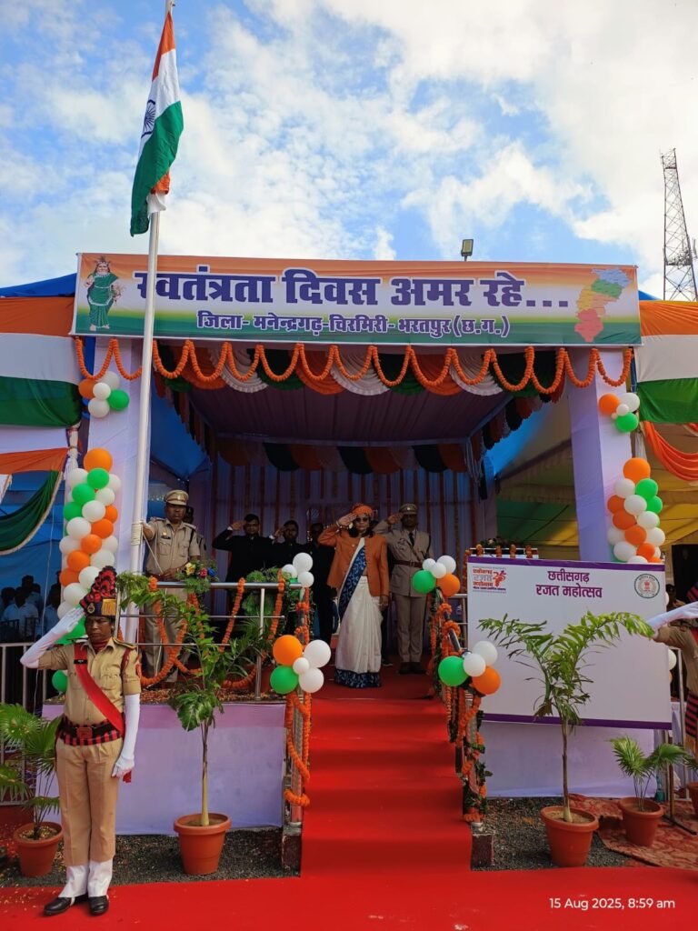 79वें स्वतंत्रता दिवस पर आमाखेरवा ग्राउंड में विधायक रेणुका सिंह ने किया ध्वजारोहण…