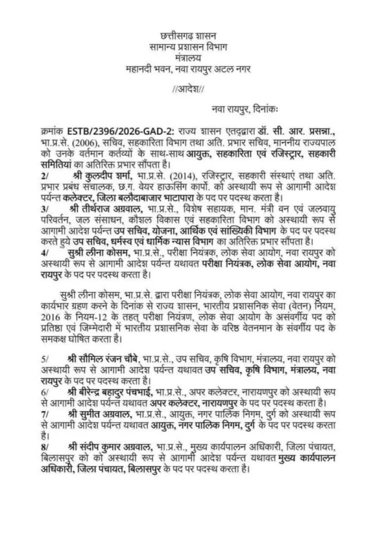 11 आईएएस अधिकारियों के तबादले, देखें आदेश…